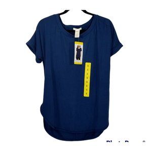 MATTY M Ladies' French Terry Top Blue Marine Size S.